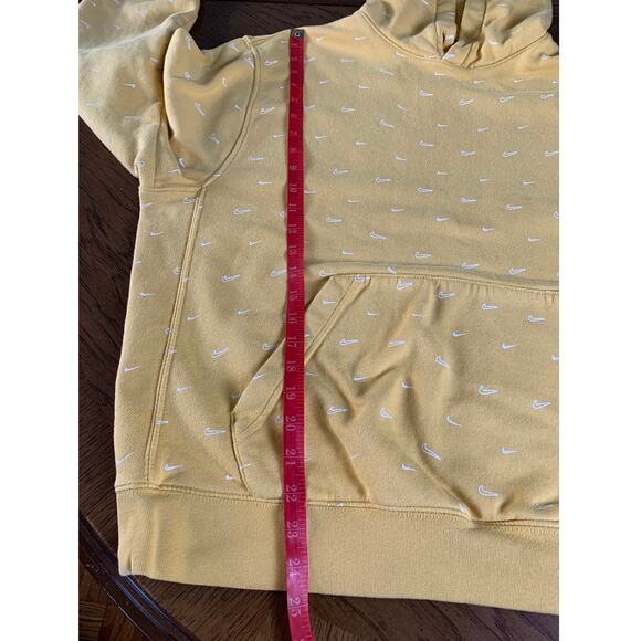 Nike All Over Swoosh Check Hoodie Yellow Size L - Picture 11 of 11